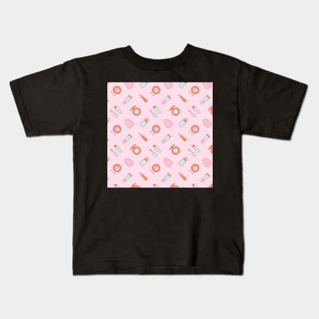 Cosmetics Pattern Kids T-Shirt by abstractocreate